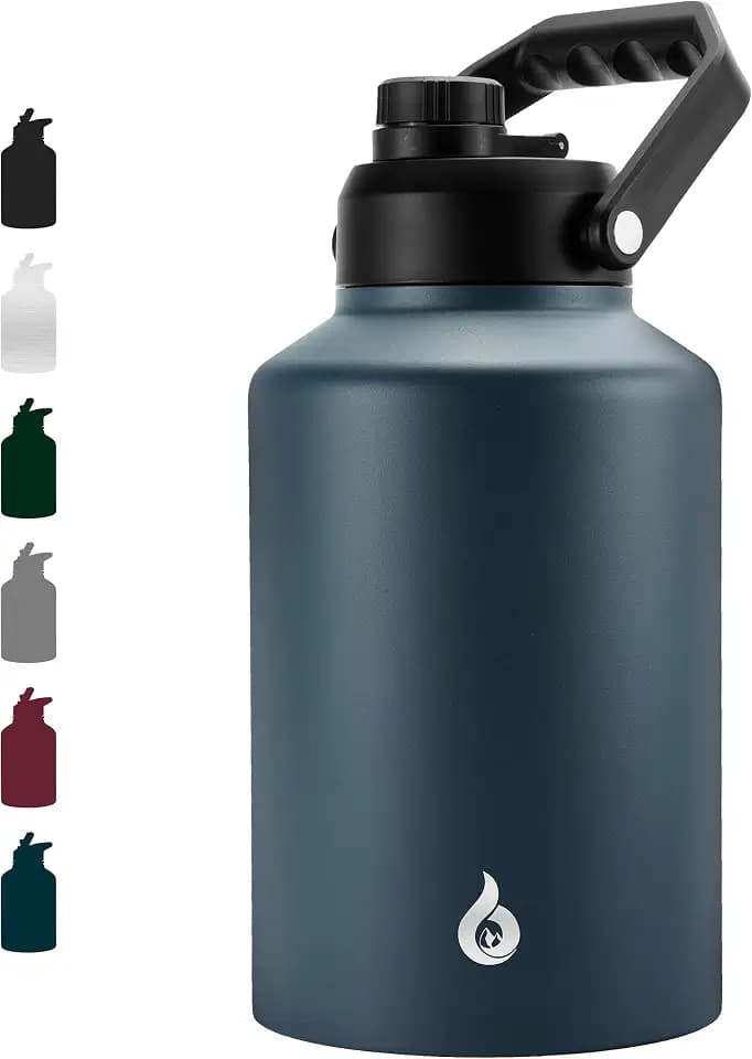 BJPKPK 128oz Insulated Water Bottle, 1 Gallon Water Jug, Stainless Steel