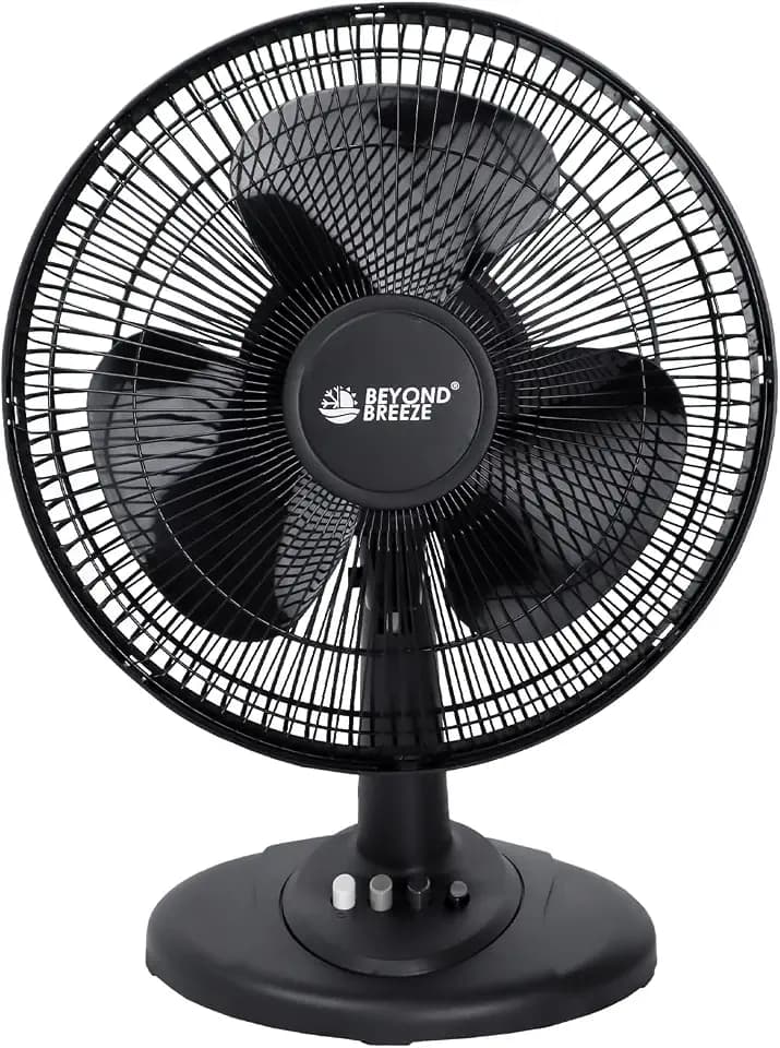 BEYOND BREEZE Oscillating Table Fan for Bedroom, 12-Inch & 3 Speeds, Black