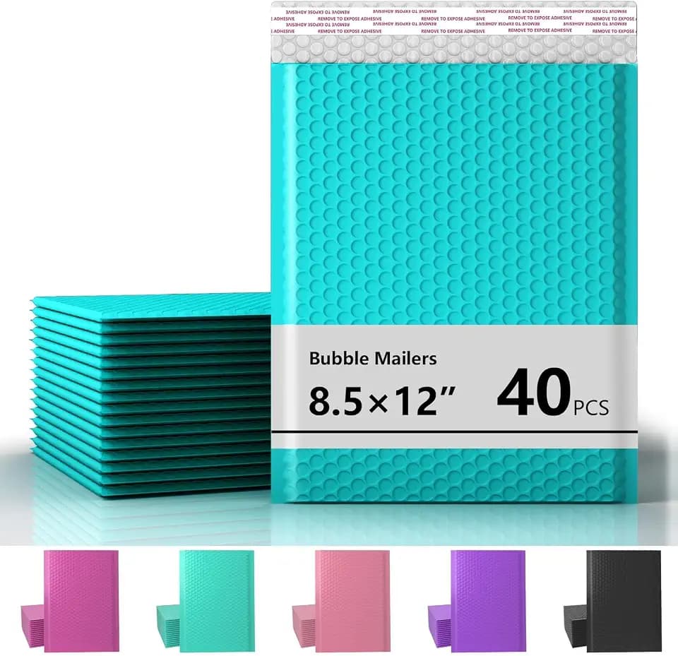 8.5 x 11 Inch Bubble Mailer 40 Pack, Waterproof Padded Envelopes
