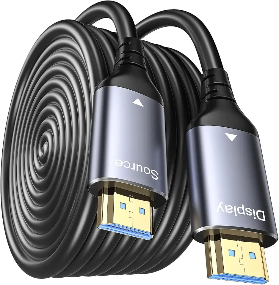 8K HDMI Glasfaserkabel 30M, HDMI 2.1 Kabel 48Gbps Ultra High Speed,In Wall CL3 Rated,AOC 8K@60Hz,4K@120Hz/144Hz Dynamic HDR eARC Dolby HDCP2.2 Kompatibel mit PS5,Xbox SeriesX,PC,TV
