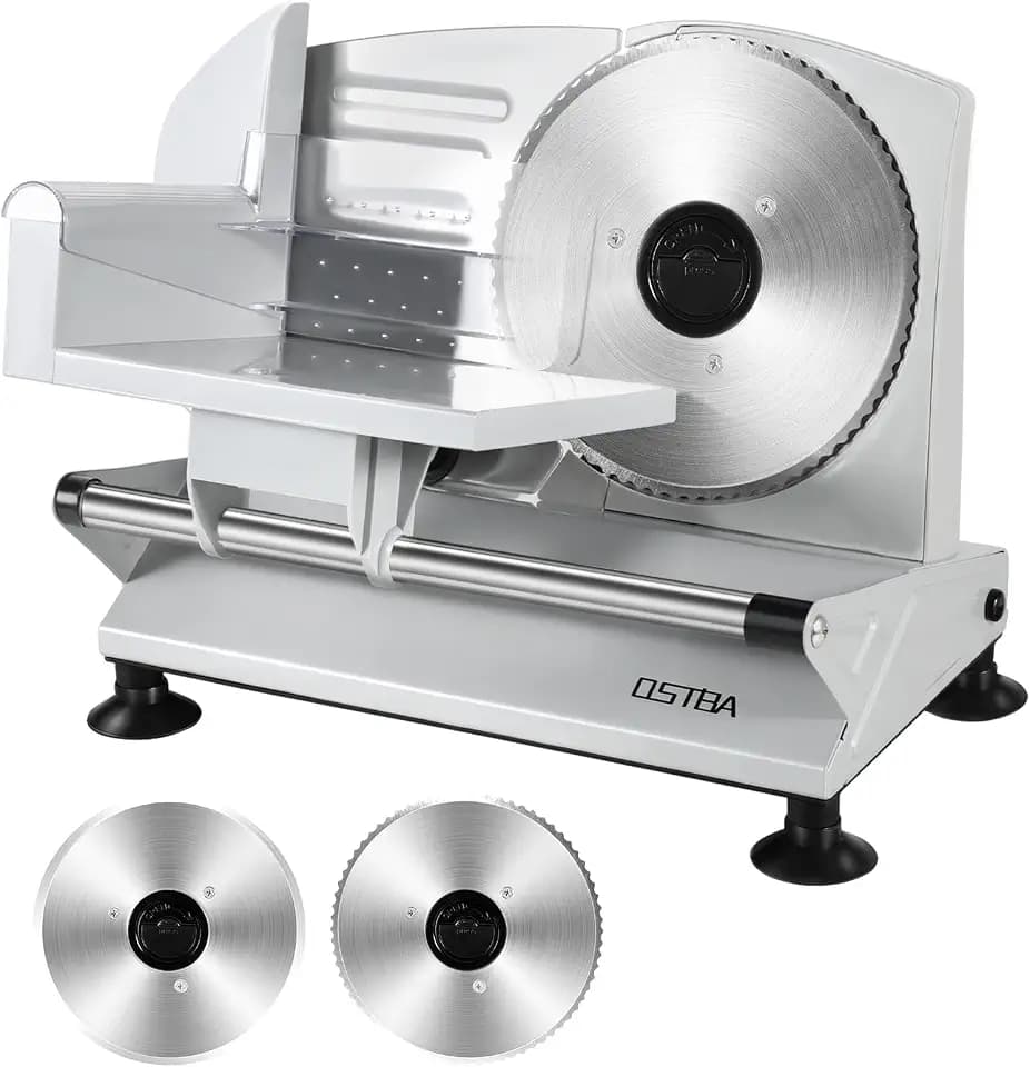 OSTBA Electric Meat Slicer with Two 6.7” Stainless Steel Blades, 150W