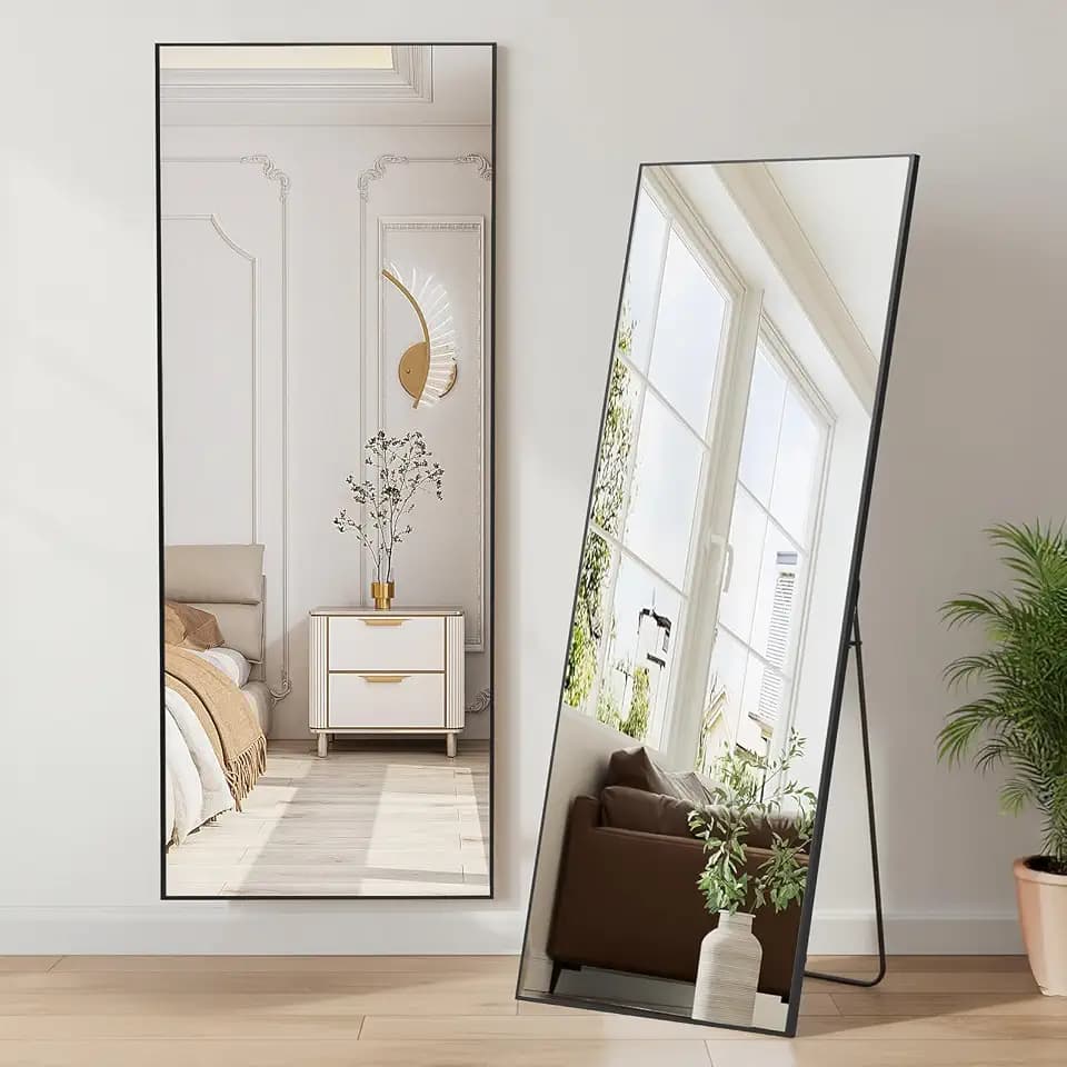 DUMOS 56"x21" Full Length Mirror, Full Body Mirror, Black