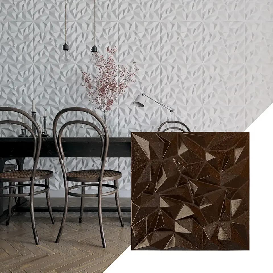 Ekena Millwork 19 5/8"W x 19 5/8"H Leto EnduraWall Decorative 3D Wall Panel, Mystic Brown (Covers 2.67 Sq. Ft.