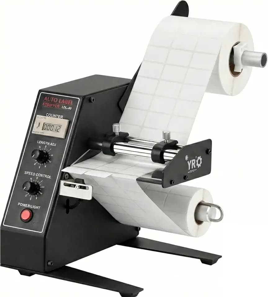 1150D Automatic Label Dispenser, 110V Electric Sticker Peeler with Intelligent Sensing & Auto Counting, 1-8m/min Adjustable Speed Labeling Machine for Multiple Rows, for Warehouse & Retail