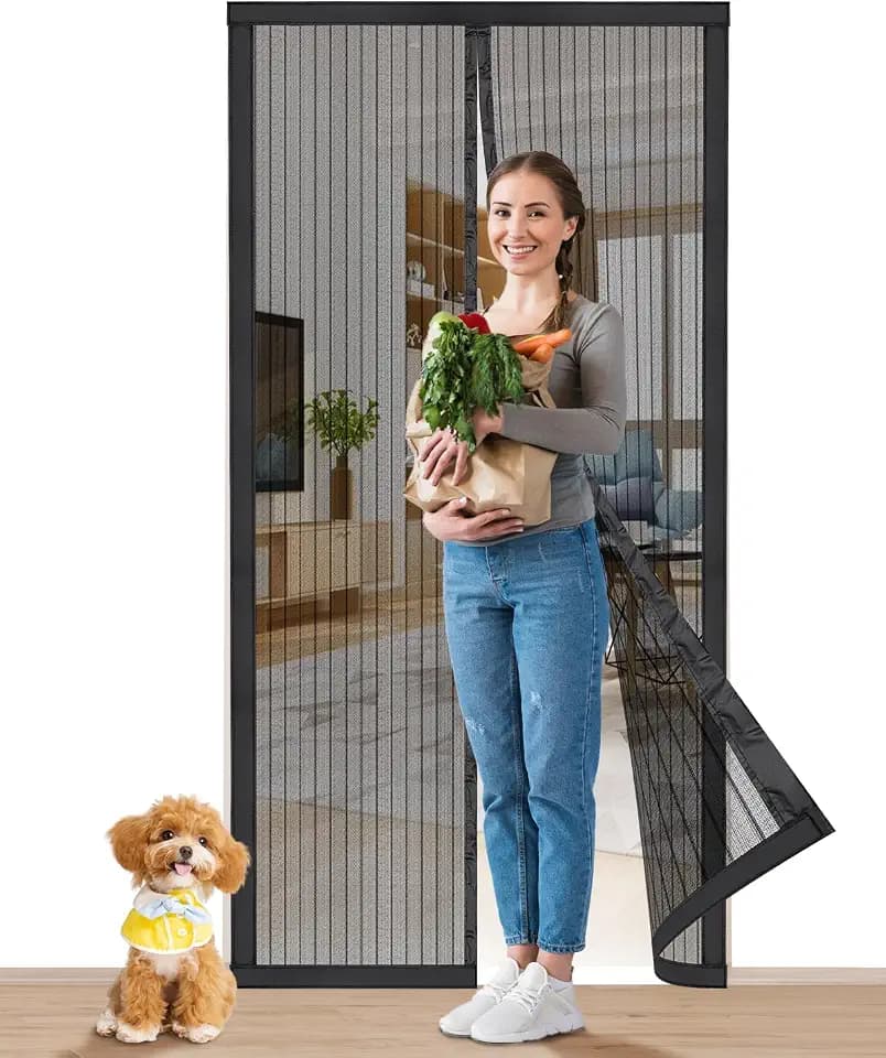 Smartor Magnetic Screen Door Magnetic Closure Fits 36"x82" Doors, Polyester