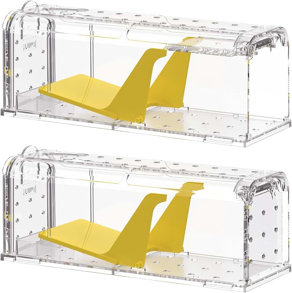 Mausefalle Lebend 2er Set, Tierfreundliche Rattenfalle Mäusefalle