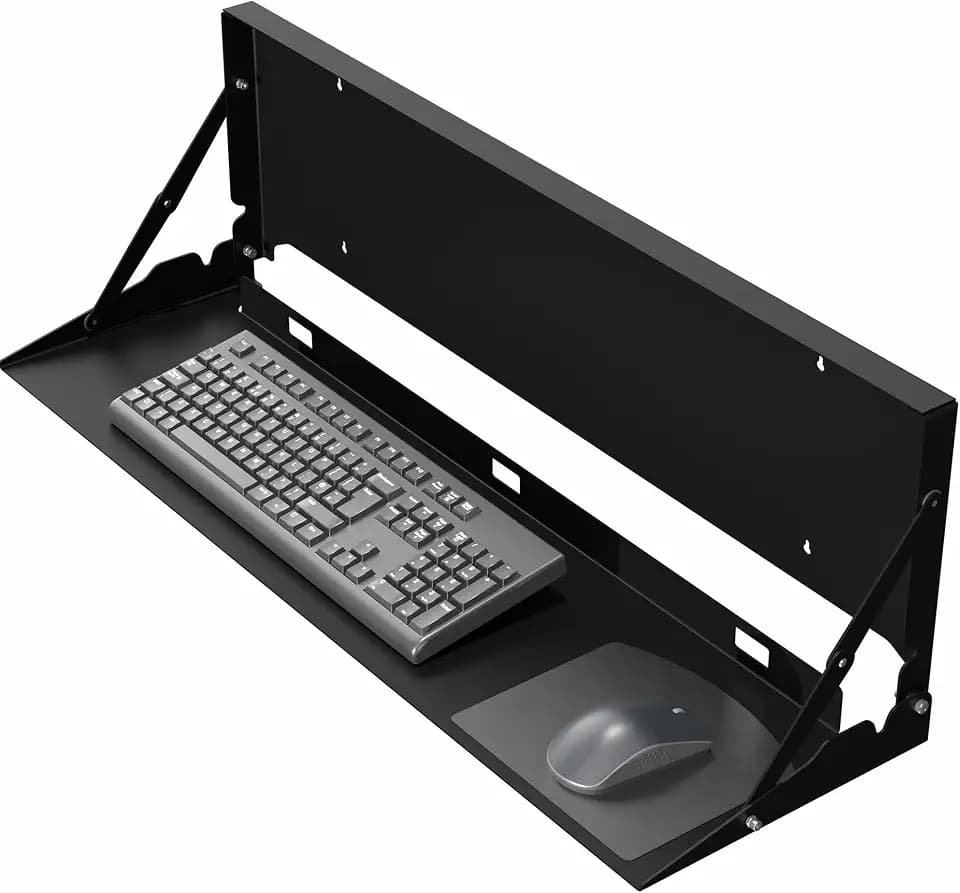VIVO Black Flip Down 30 Inch Keyboard Tray Wall Mount, MOUNT-FDKB30