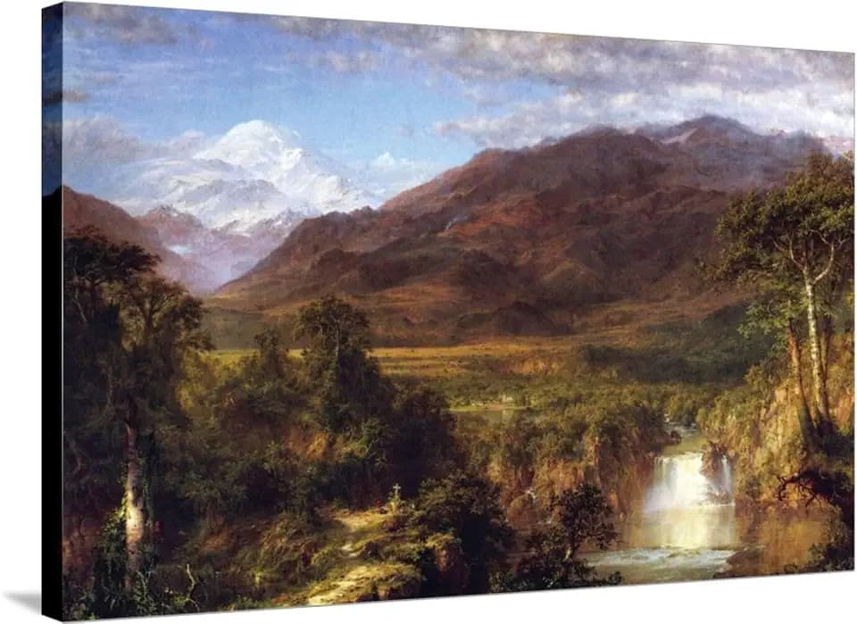 ART.COM Stretched Canvas Print Heart of the Andes by Frederic Edwin Church, 36" x 24"