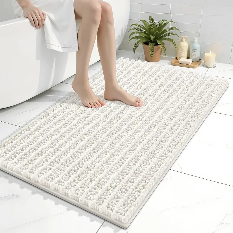 Arotive Bathroom Rugs Mat 36x24, Soft Absorbent Chenille Shaggy Bath Mat