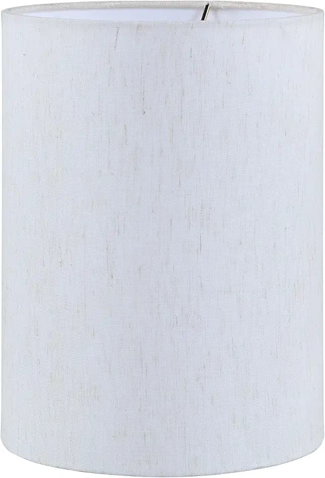 Aspen Creative 31618 Transitional Drum (Cylinder) Shaped Spider Fitter Lamp Shade in Off-White Flaxen, 8" wide (8" x 8" x 11")
