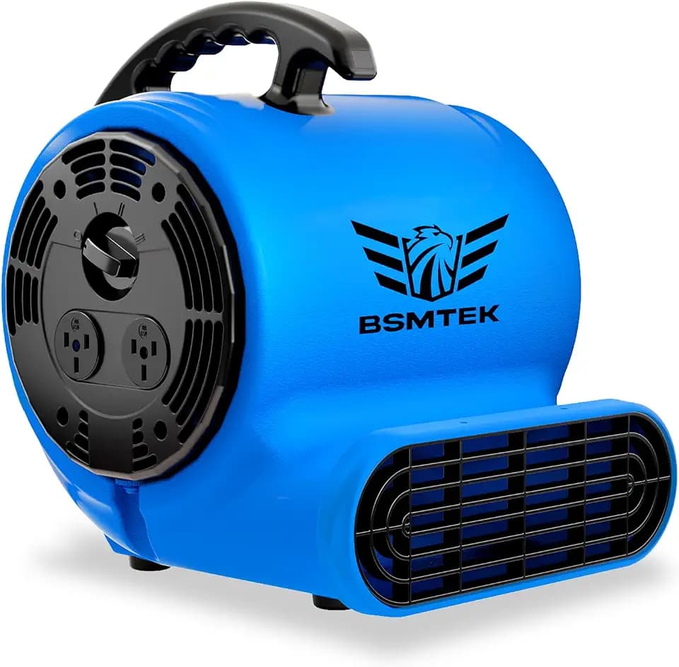 Air Mover Blower Fan, Industrial 1/3HP 1200CFM Monster Floor Blower Carpet Dryers - 3 Speeds Switch, 4 Adjustable Angles, 15FT Long Cord, Stackable - 2026 Upgraded