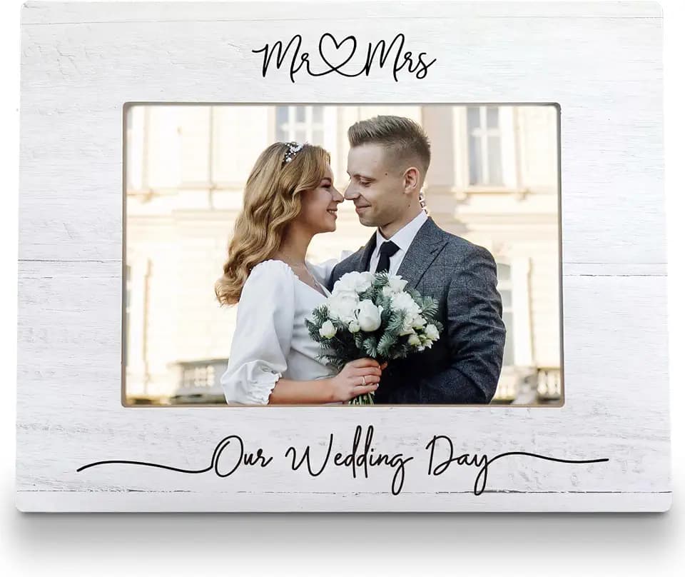 Wedding Engagement Engaged Picture Frame 8x10, Engagement Picture Frame, Mr and Mrs Our Wedding Day Photo Frames for Couples, Gifts for Newly Engaged Couple, Wedding Couples Photo Frame 5X7