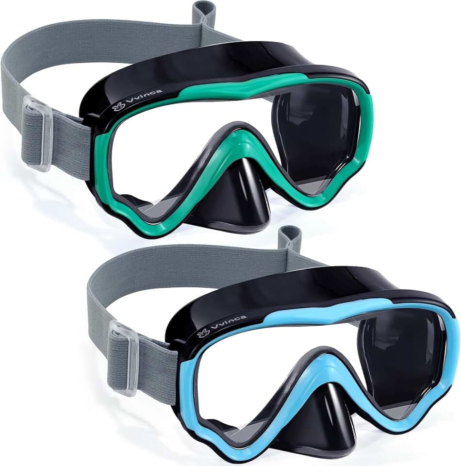 Kids Swim Goggles with Nose Cover, Fabric Strap Swim Mask No Leak 3-14