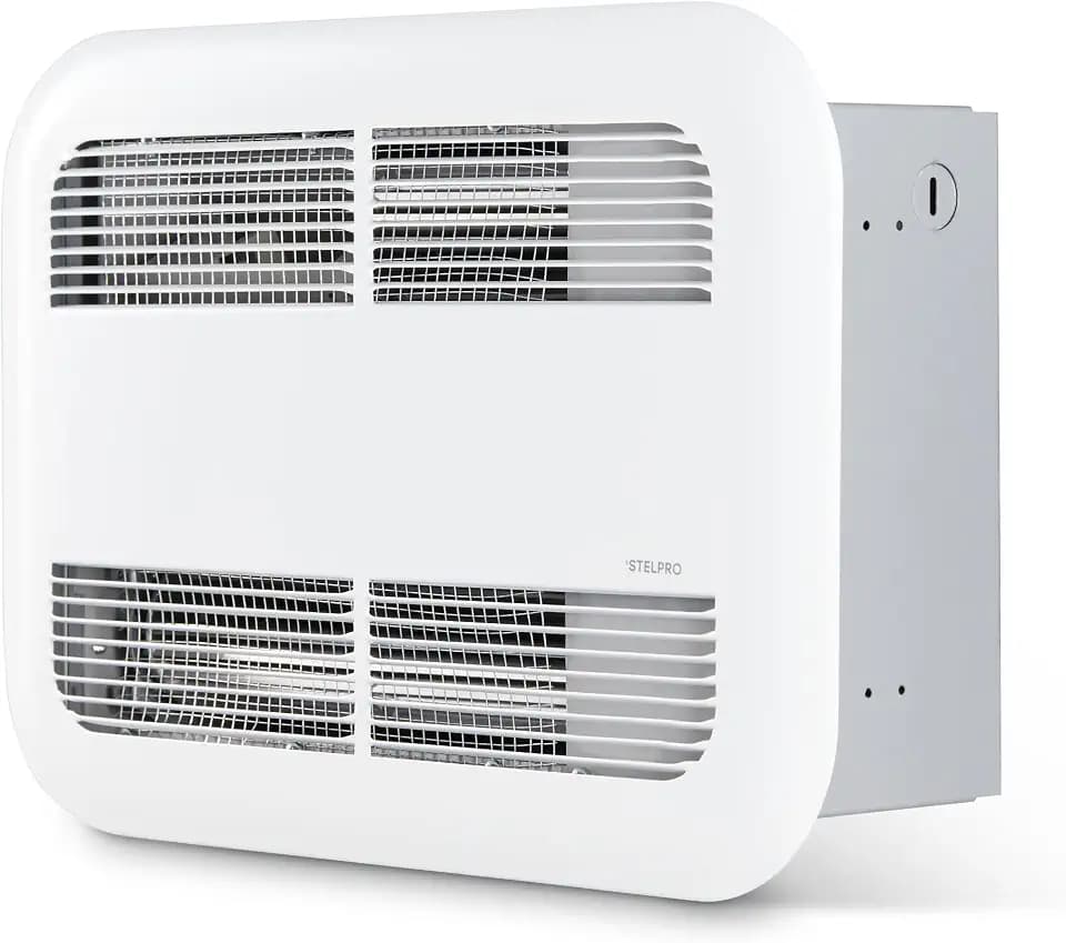 Stelpro Ceiling Heater – 1000W / 120V – 9 5/8″ H × 13 1/2″ W – Ceiling-Mounted Sleek Model – Silent Comfort, Quick Heat – Nichrome Element – Hardwired – White (ASK1001W)