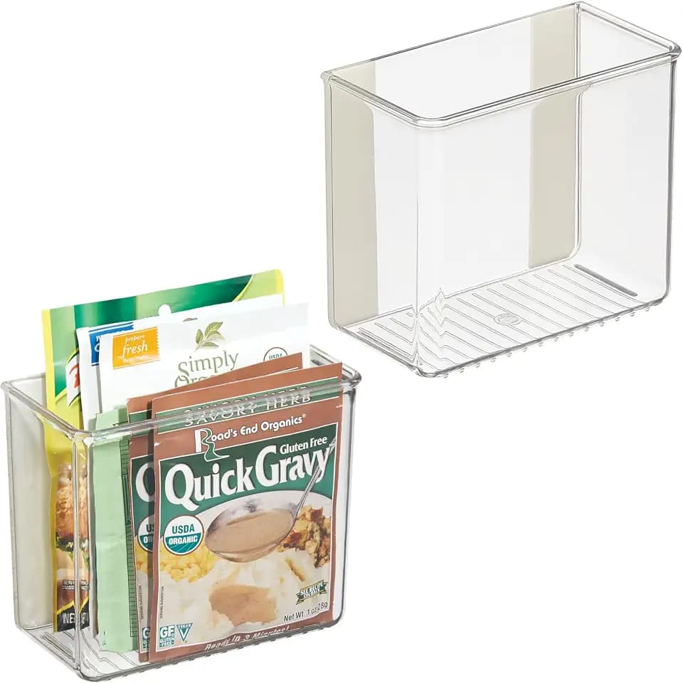 iDesign Adhesive Organizer Bin, Set of 2, Clear