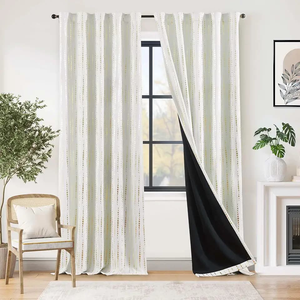 jinchan Boho Blackout Curtains 96 Inches Long Moon Phase Printed Drapes