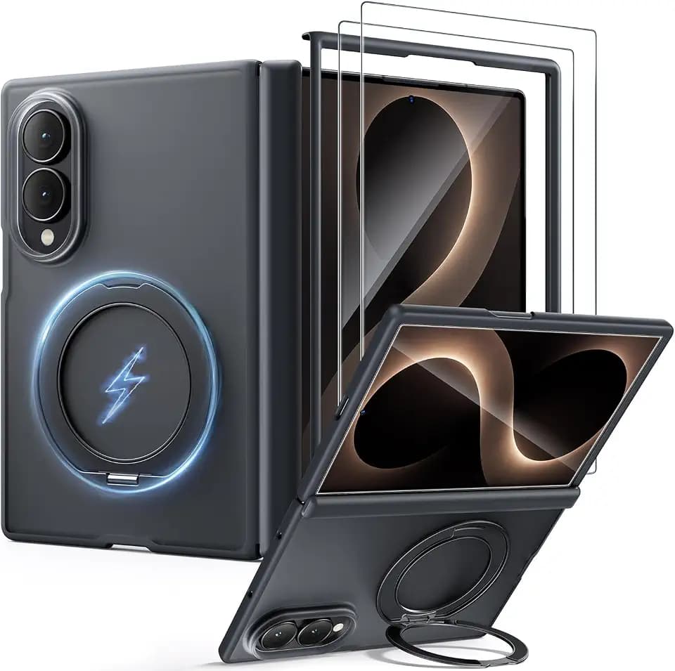 WSKEN Magnetische Hülle für Samsung Galaxy Z Fold 8-360° Ring Ständer