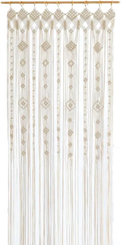 Boho Macrame Curtain for Window Doorway, 79" x 35" - Gypsophila