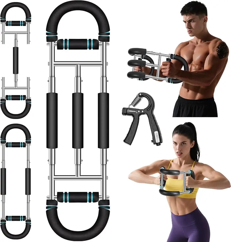Twister Arm Trainer with Grip Strength Trainer, 20-270lbs 9-Level Adjustable Chest Workout Equipment, Arm Trainer for Men Women, Home Gym Strength Trainer, Chest and Arm Exerciser