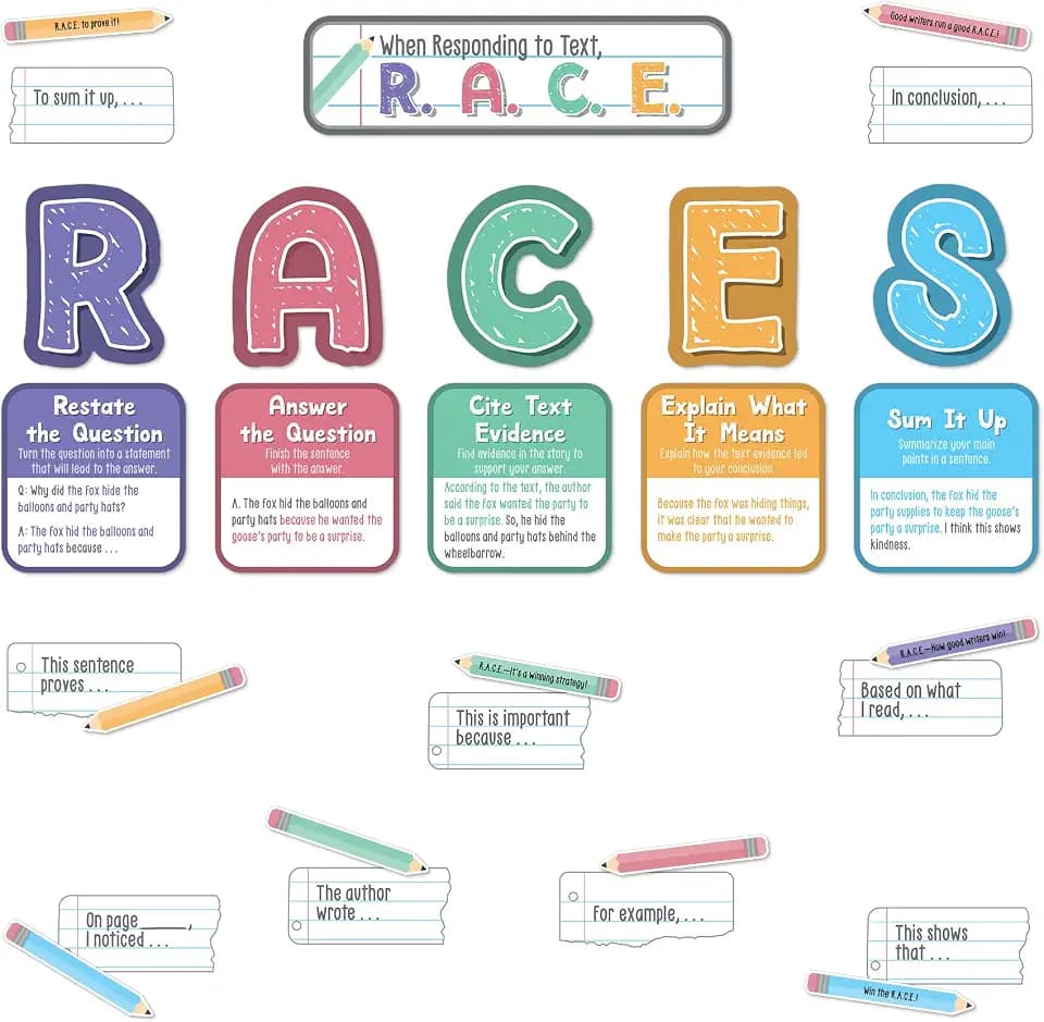 Carson Dellosa Races Writing Process Bulletin Board Set, 37-Pieces