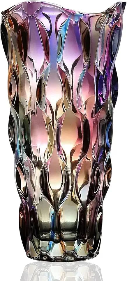 CEMABT Glass Vases for Flowers,Thickened 3.4 lb Morden vases for Tables Centerpieces, vase for Home Decor, Crystal,Colorful and Clear Rose Large Vases Christmas Day Gifts(Heavy Duty)