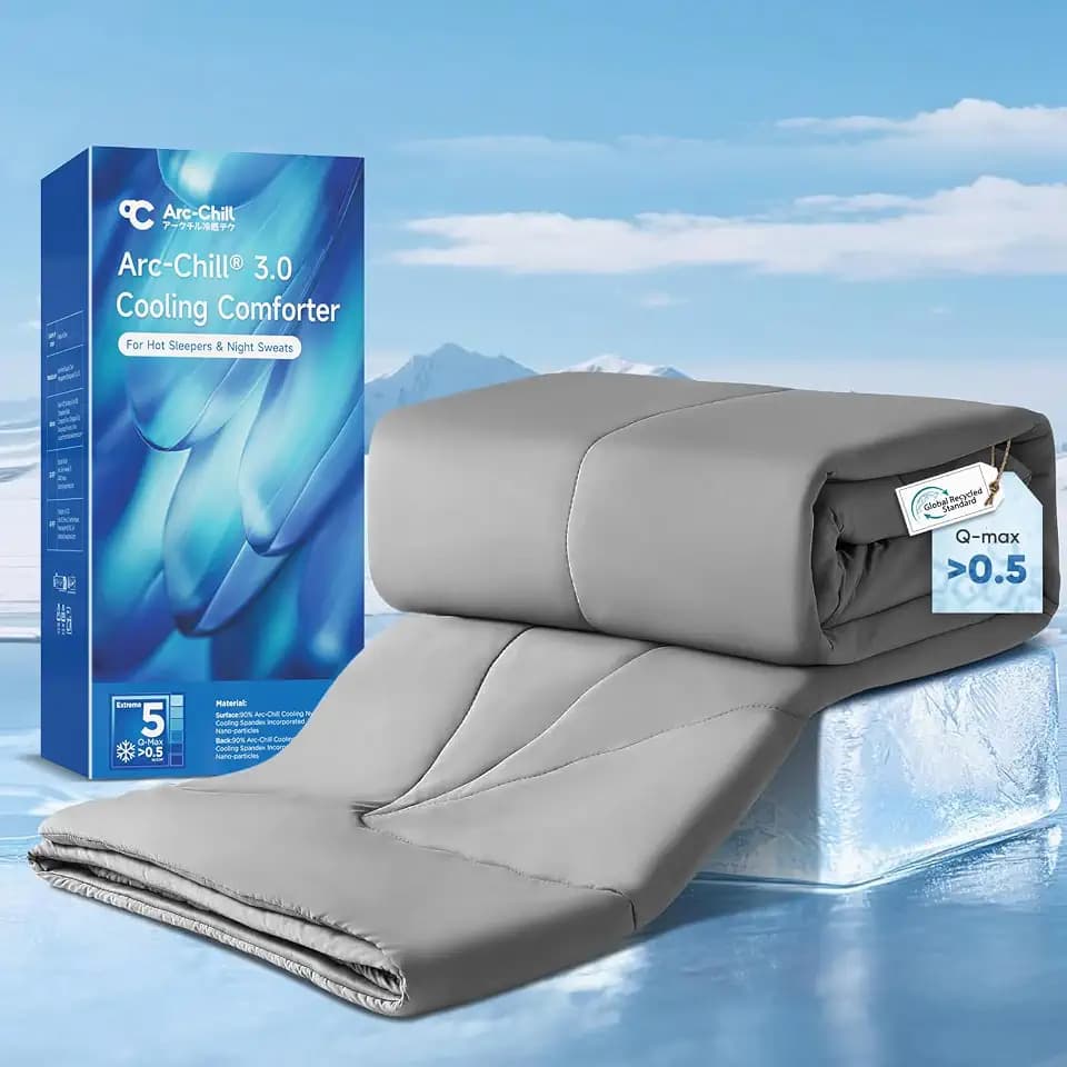 Elegear Cooling Comforter Twin Size, Cooling Blanket for Hot Sleepers,Gray