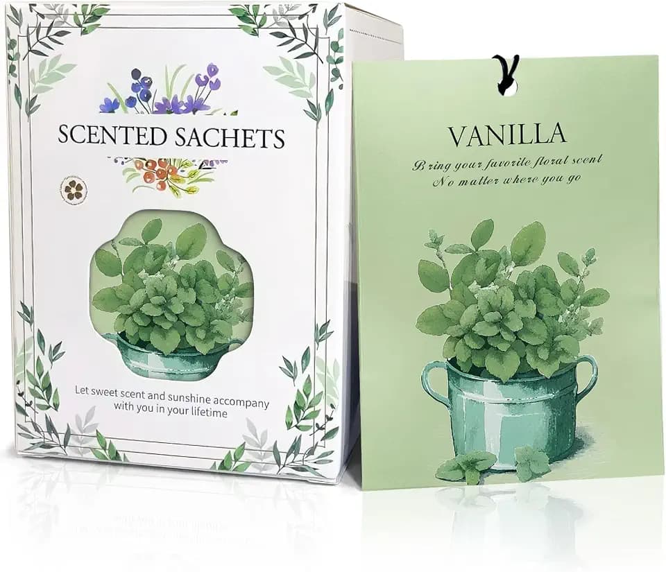 Vanilla Scented Sachet Bags, 12 Pack for Drawers, Closets and Storage