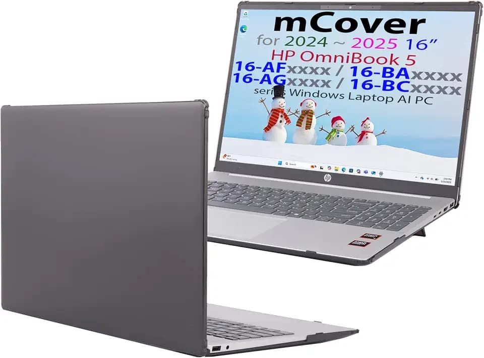 mCover Nur kompatibel mit HP OmniBook 5 16-AF / 16-AF / 16-AG / 16-BAxxxx / 16-BCxxxx und Pavilion 16-AF / 16-AG0000 Series Windows AI Notebook-PC (Nicht für andere HP-Modelle geeignet), Schwarz