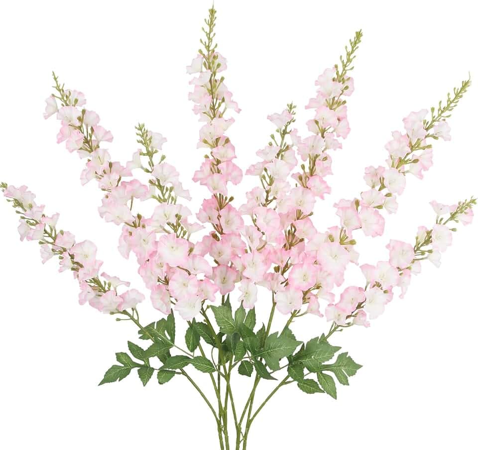 4 Pcs Long Stem Artificial Pink Flowers for Tall Vase 38 Inch