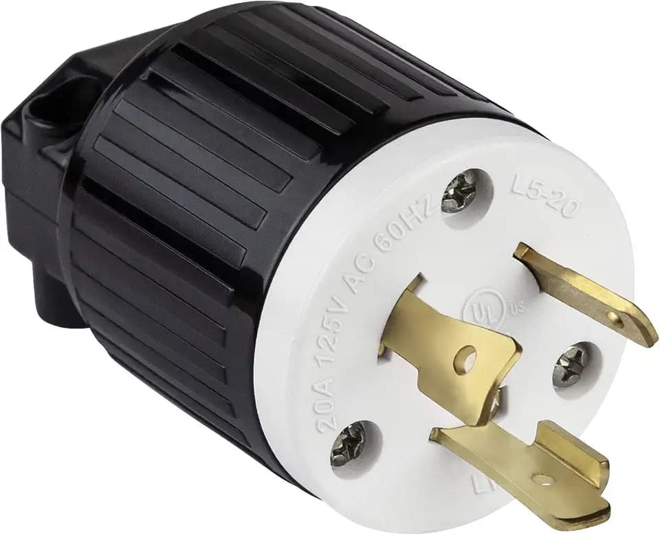ENERLITES NEMA L5-20P Locking Plug Connector for Generator, Black