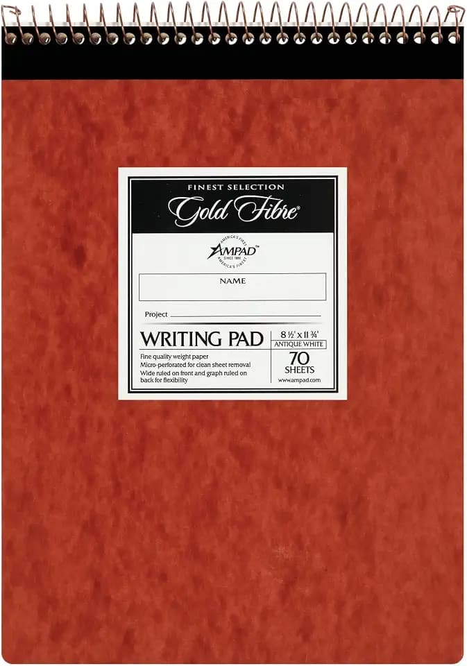Ampad Gold Fibre Retro Pad, Wide Rule, 8-1/2 x 11-3/4, White, 70-Sheets/Pad (20-008R)
