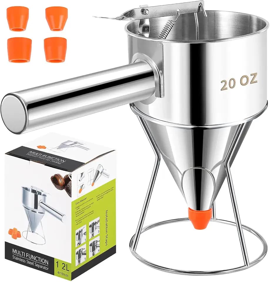 Stainless Steel Pancake Batter Dispenser, Multi-Nozzle 20 oz