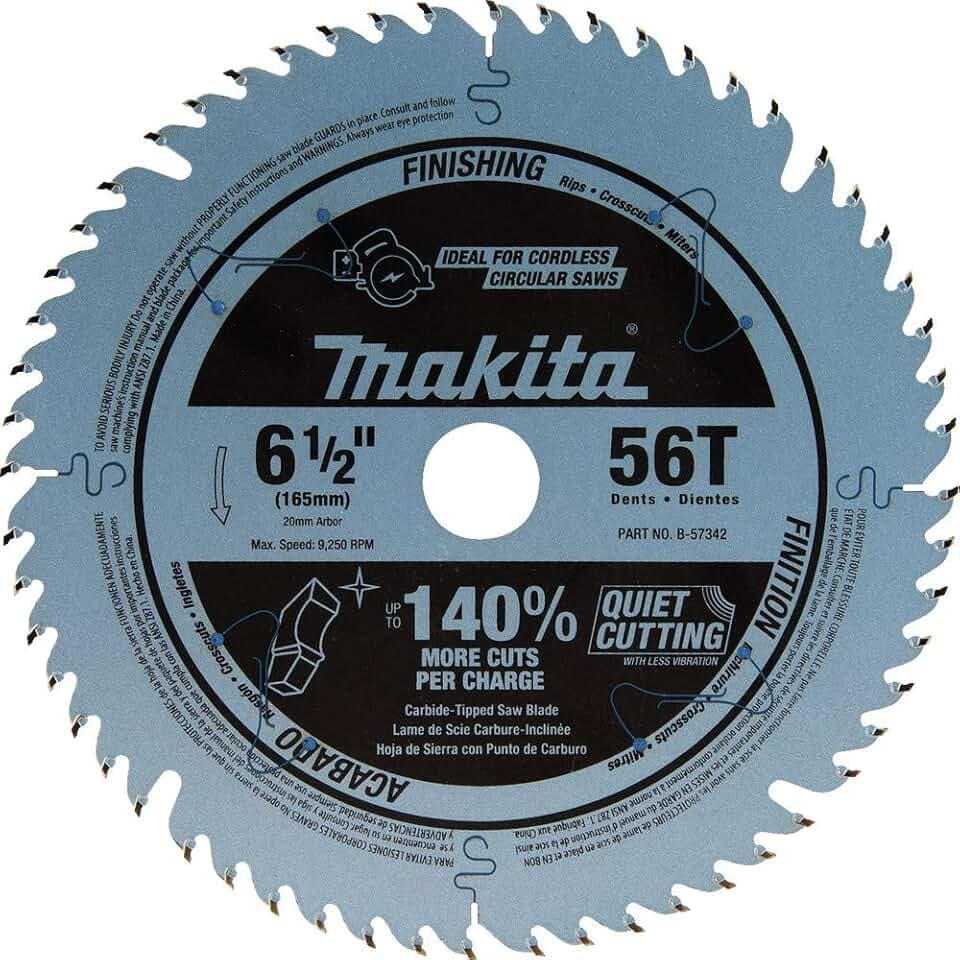 Makita B-57342 6-1/2" 56T Carbide-Tipped Cordless Plunge Saw Blade