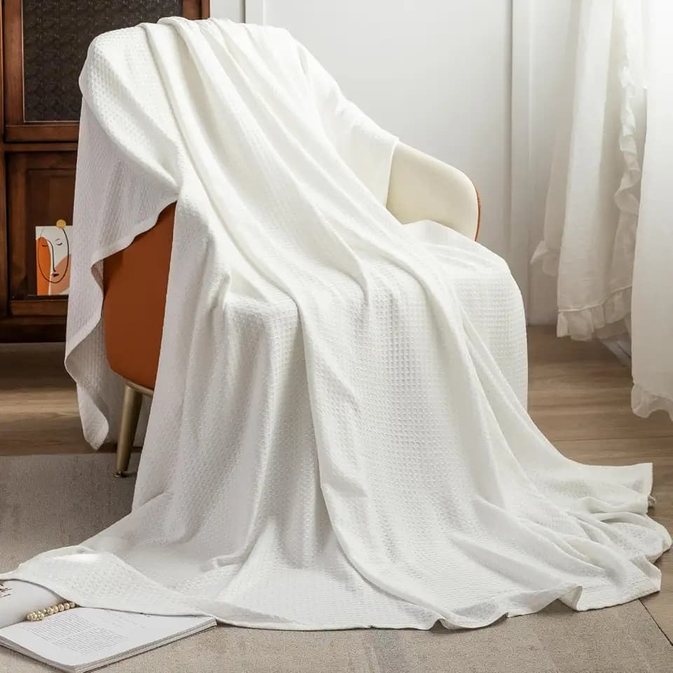 AmyHomie Cooling Waffle Blanket King Size, 100% Rayon Derived from Bamboo