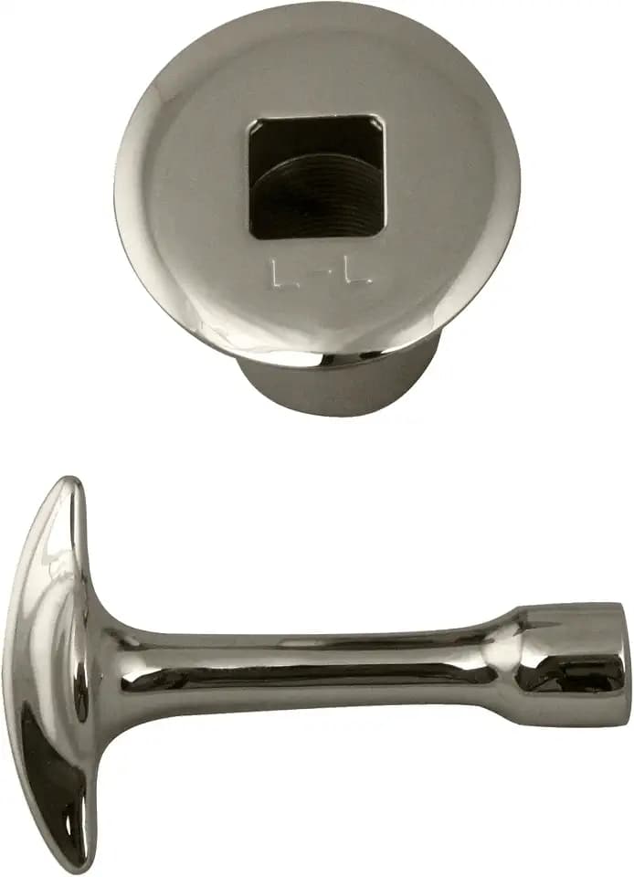 Westbrass A500-05 3/4" NPSM Gas Fire Pit and Fireplace Log Lighter Key Valve Trim Kit, Polished Nickel