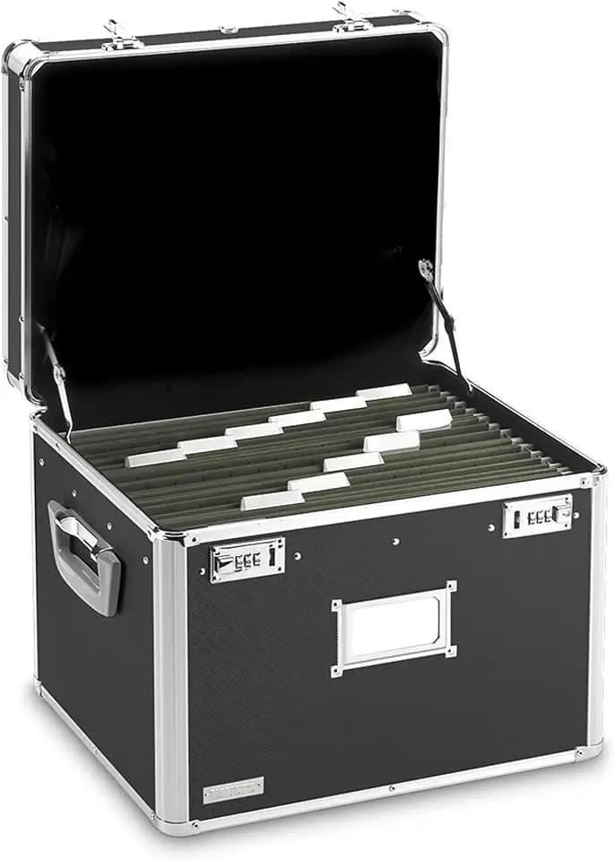 Vaultz Portable File Box, Legal/Letter, Dual-Combination Lock, 17.5x14 In