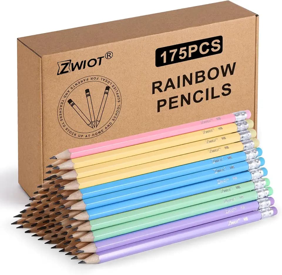 Wood-Cased #2 HB Pencils Bulk, 175 Count Pre Sharpened