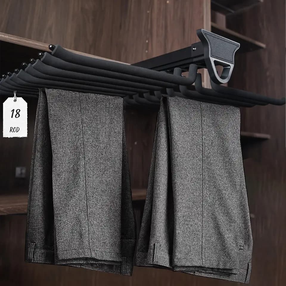 Pull Out Pants Hanger 18 Arms for Closet Space Saving