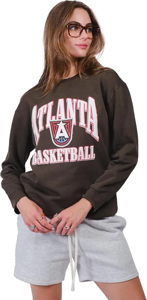 Ultra Game Women's WNBA Official Super Soft Oversized Crew Sweatshirt