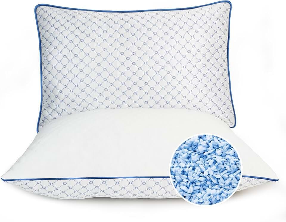 Adjustable Bed Pillows Queen Size Set of 2 for Sleeping, Soft and Supportive Bed Pillows with Memory Foam Filling for Side, Back and Stomach Sleepers, Neck Supportive-Queen Size, 2 Pack