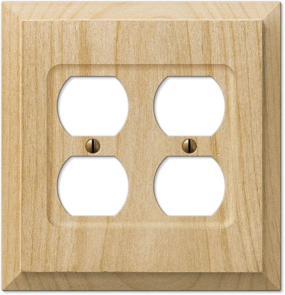 Amerelle Baker Double Duplex Unfinished Wood Wallplate