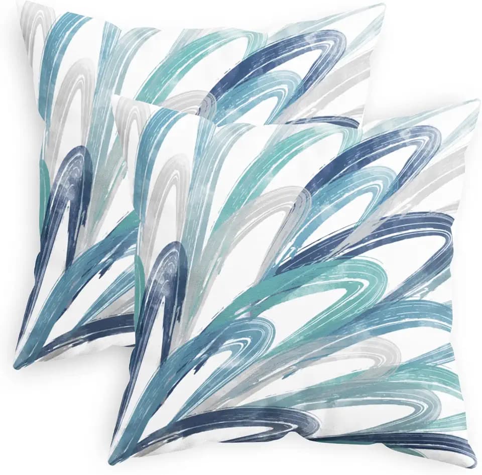 CaliTime Decorative Couch Throw Pillow Covers, 22 X 22 Inches, Teal Blue