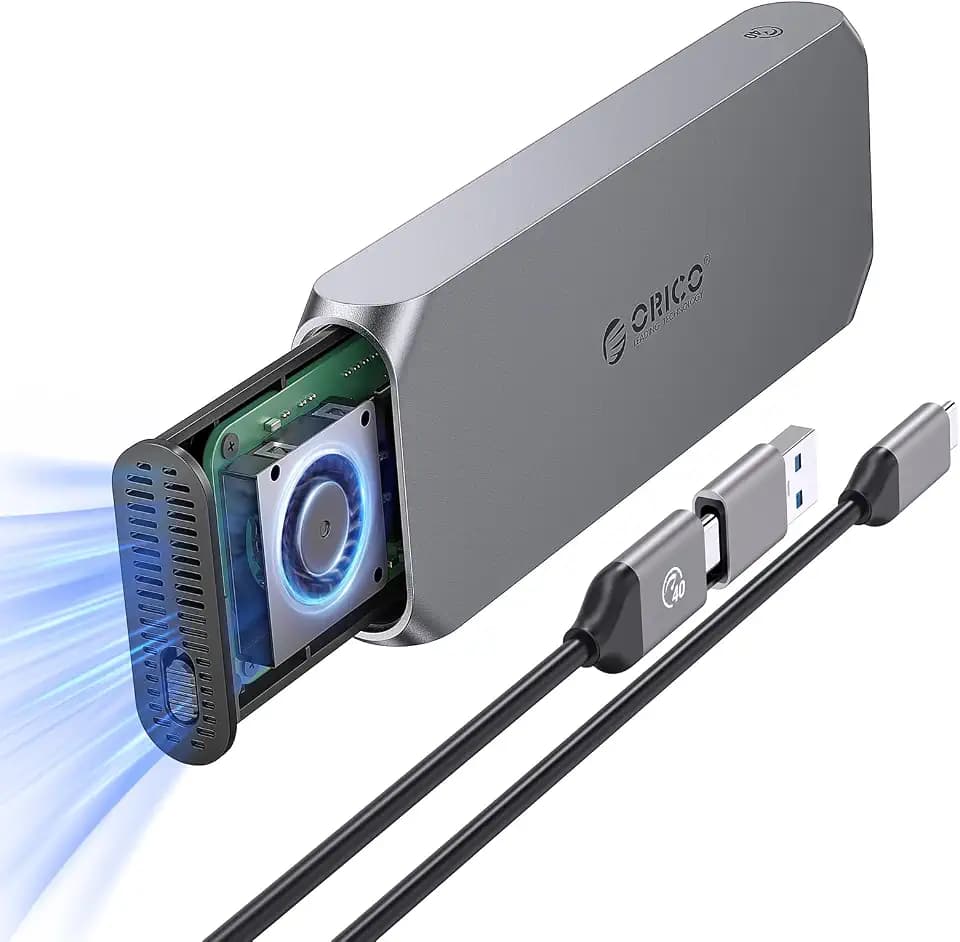 ORICO 40Gbps M.2 NVMe SSD Gehäuse for Thunderbolt 4/3, NVMe Gehäuse Unterstützung 2230 2242 2260 2280(M Key), Kompatibel für Thunderbolt 3/4 USB4/3.2/3.1/3.0/2.0,bis zu 3100 MB/s