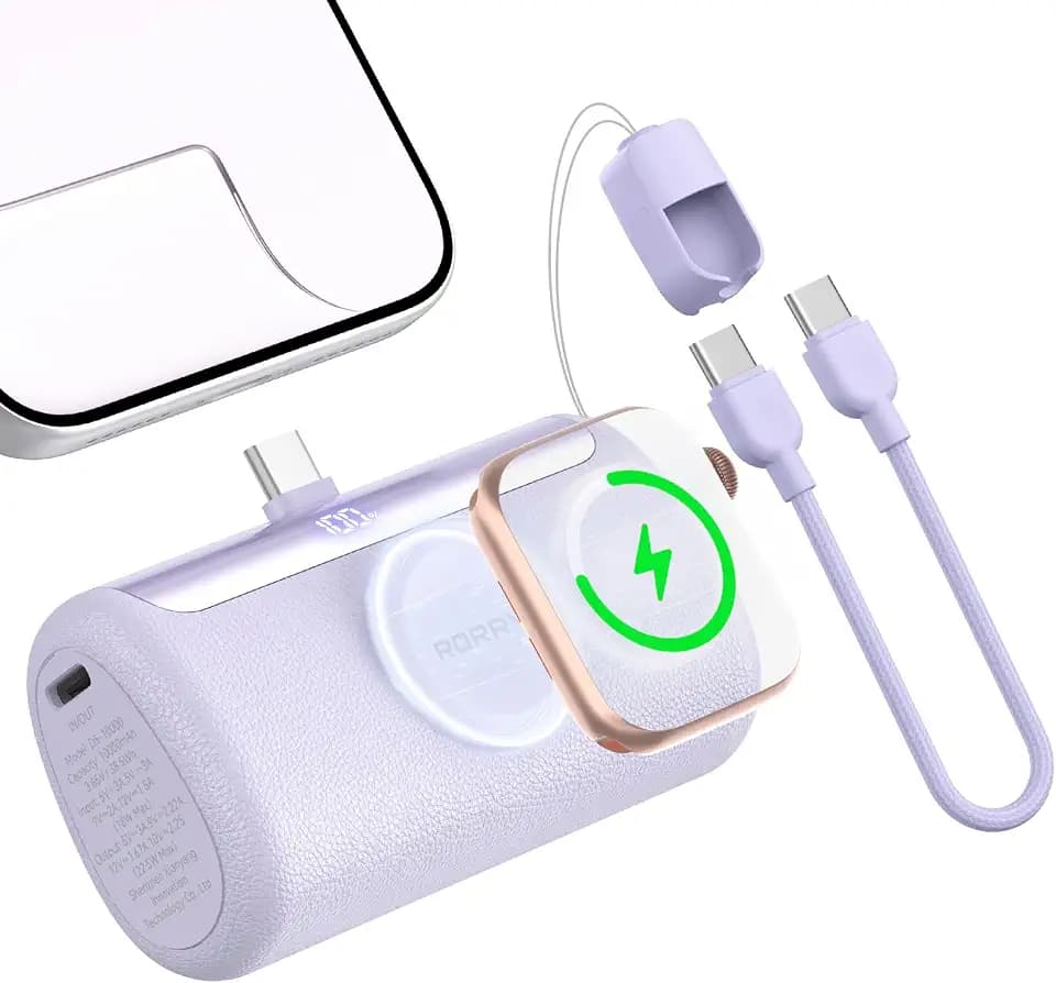 RORRY PalmGo Powerbank,10000mAh Mini Power Bank PD 22.5W Integrierter USB C