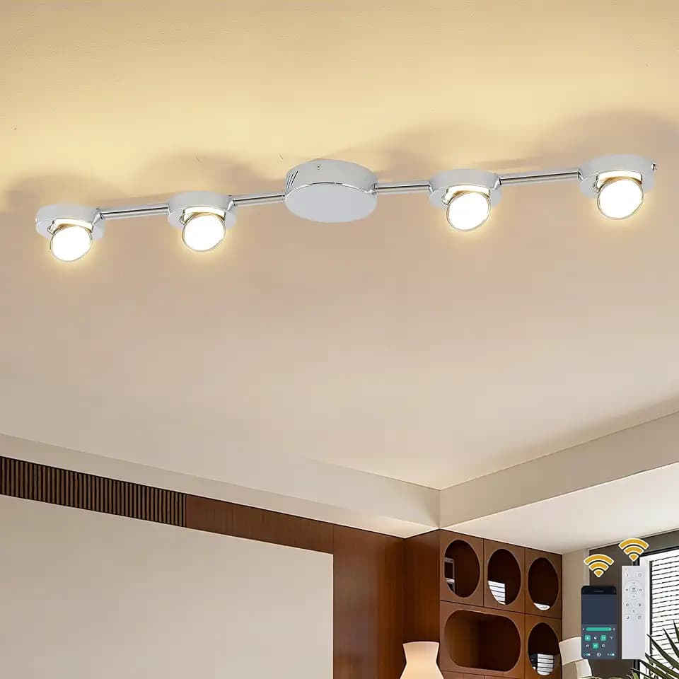 Qcyuui Track Lighting, LED Track Lighting Fixtures Ceiling with Remote