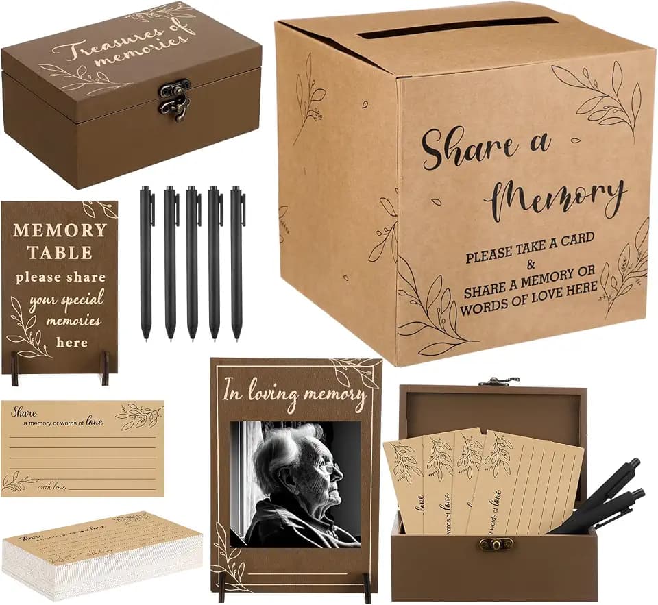 Gilprop 113 Pcs Celebration of Life Share a Memory Cards Set, Rustic