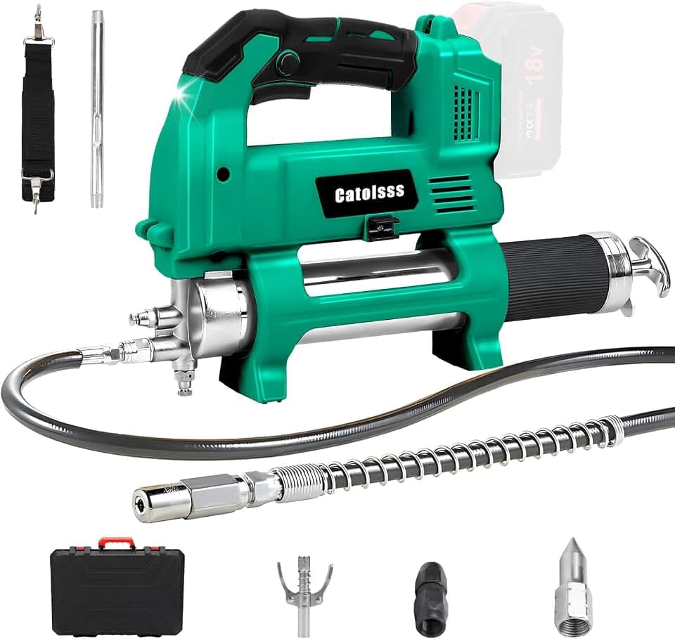 Akku Fettpresse für Makita 18V Akku, 12000 PSI Druck 100cm Hochdruckschlauch, Bürstenlose elektrische Fettpresse für LKWs, Bauernhöfe, BAU und DIY (ohne Akku)