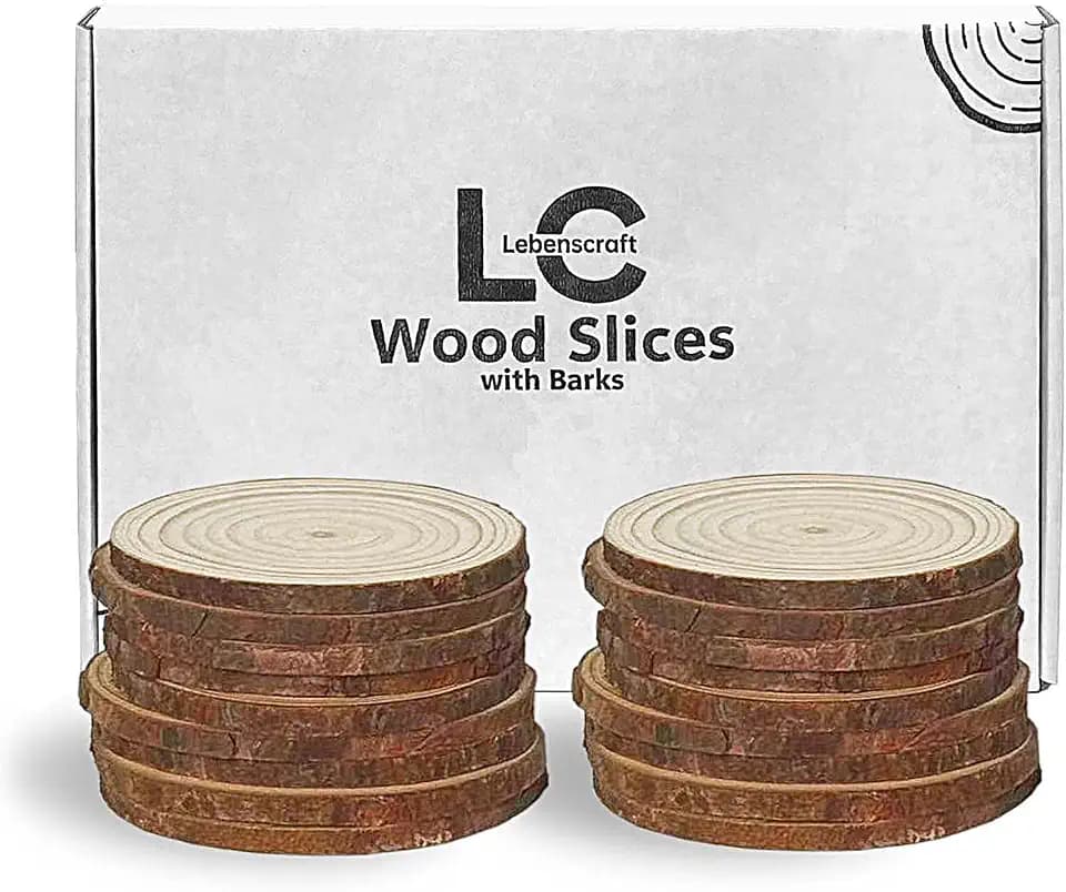 Wood Slices 4 Inch (3.5-4.0") Discs Ornaments for Crafts