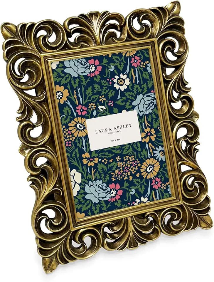 Laura Ashley 4x6 Gold Vintage Inspired Resin Scroll Design Picture Frame