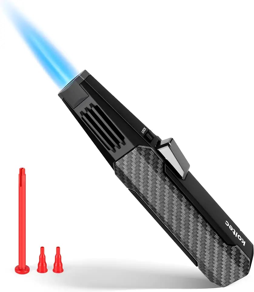 Butane Torch Lighter, Refillable Windproof Jet Flame, BBQ, Camp & Cooking